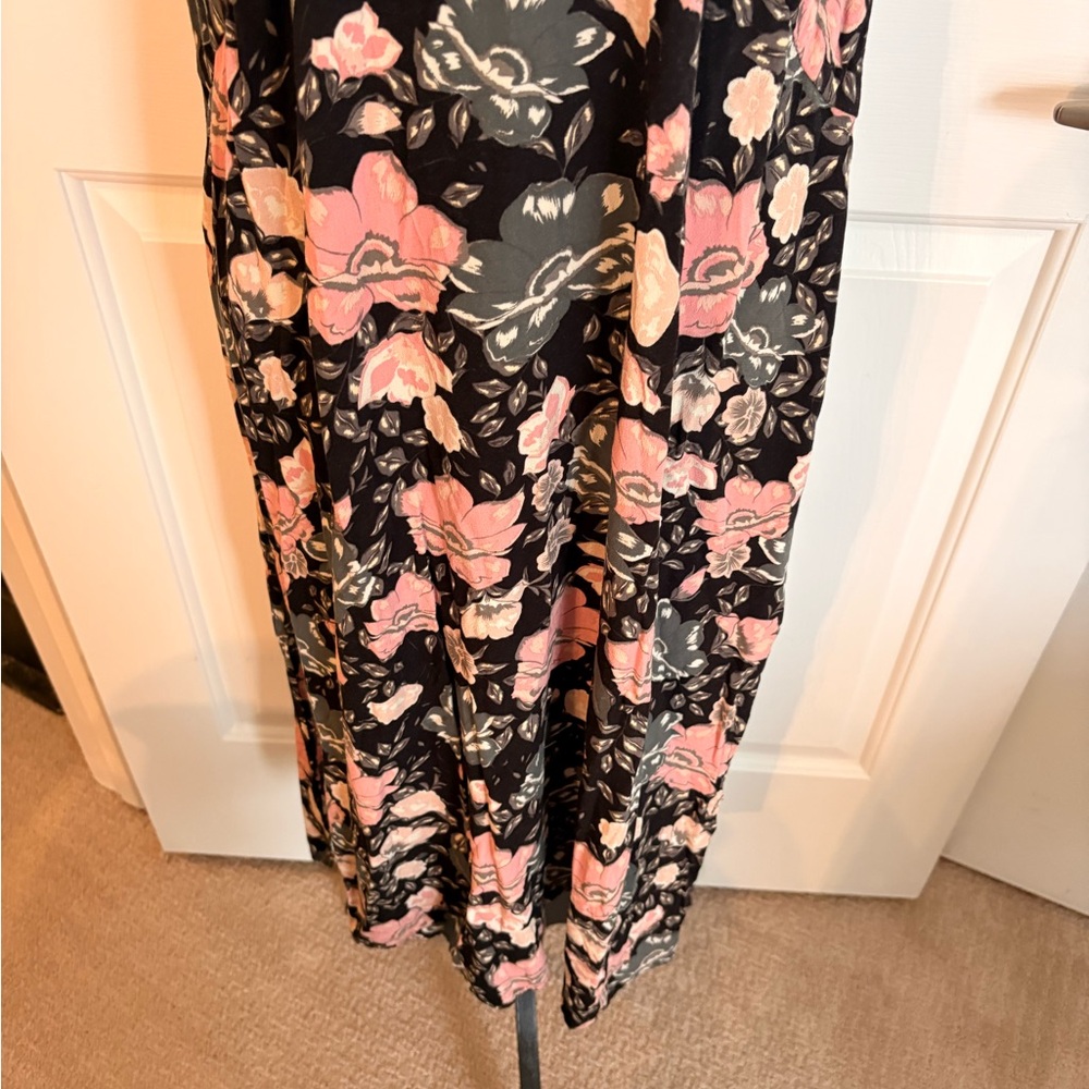 Spell Black Maxi Dress with Pink Floral Print XL. EC - Picture 4 of 10